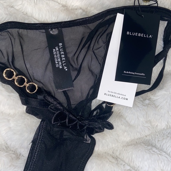 NWT BLUEBELLA Tabitha Brief Lace Sheer Black Panty - Picture 6 of 6